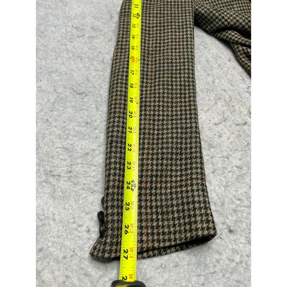 Vintage Burberrys Prorsum Mens Wool Houndstooth Blazer Jacket Brown 1987 42R‎